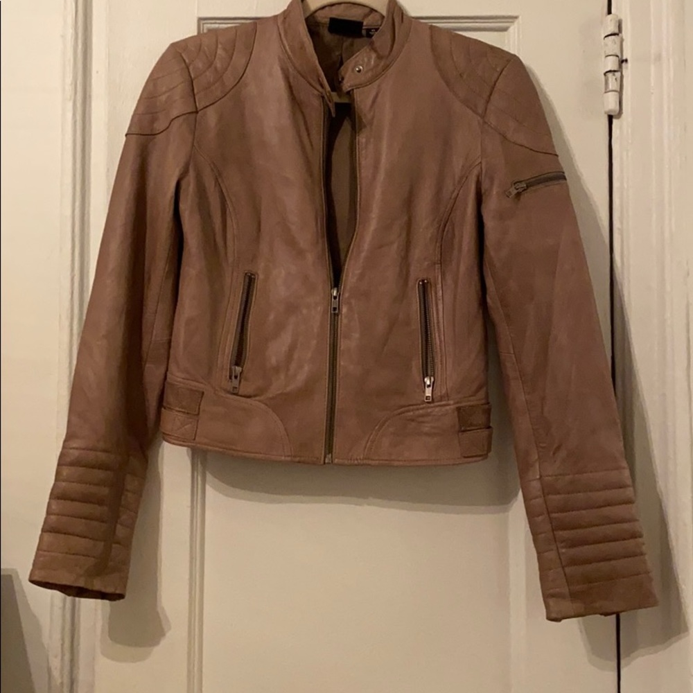 Brown/Tan Trouve Leather Jacket